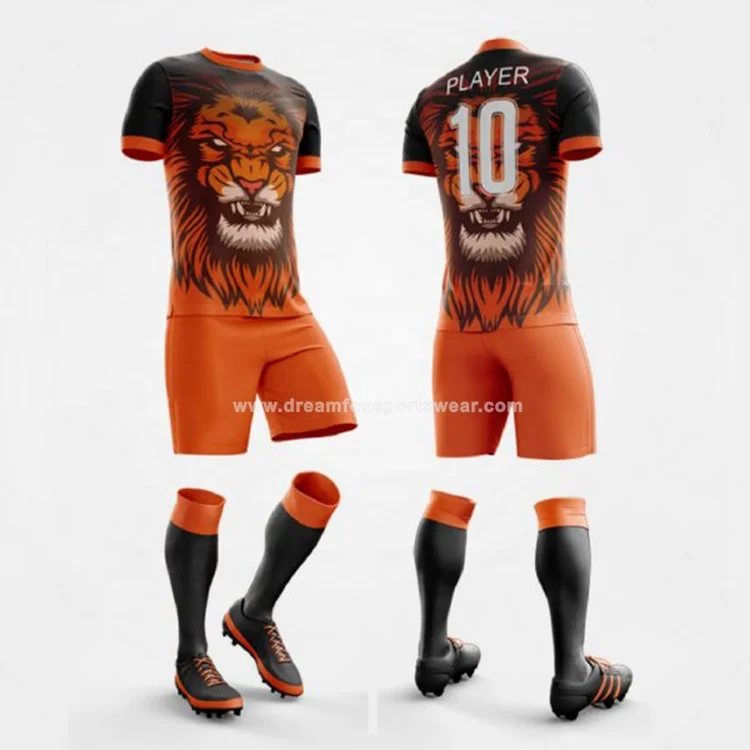 X9 Orange Black Soccer Jerseys Custom Name and Number | YoungSpeeds Soccer Shorts Only