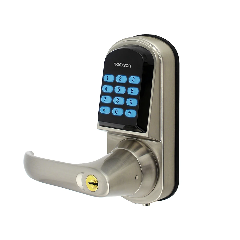 MF Card Electronic Keyless Digital Keypad Handle Smart Door Lock with Mechanical Keys