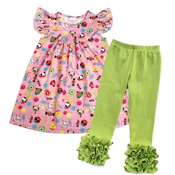 Boutique children girls clothes 2 pieces spring summer baby girl wholesale kids clothing set fashion style