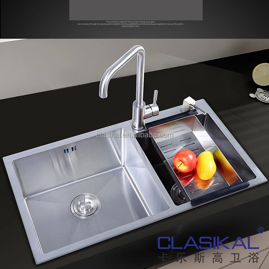 Kitchen Sink German Style Good Quality 304 Stainless Steel Square Above Counter Basin Brushed Single Bowl,double Bowl 5pcs/ctn