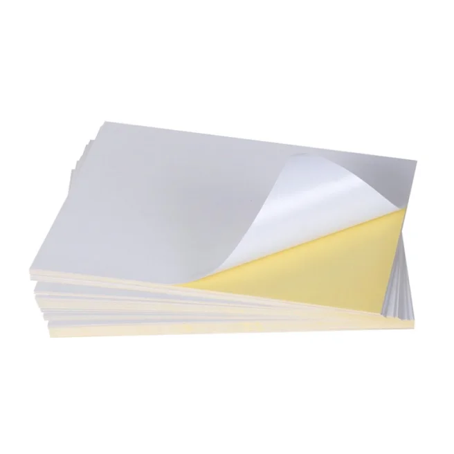 glossy full sheet adhesive paper