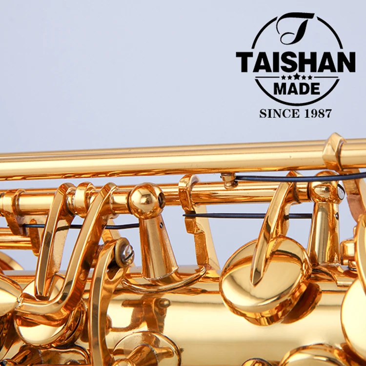 Gold Lacquer Alto Saxophone with Custom Logo & Hand