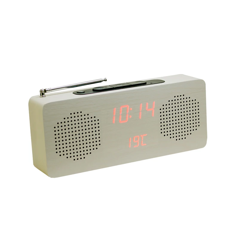 
 Декоративный Деревянный FM-радиоприемник в стиле ретро с цифровым светодиодным будильником  