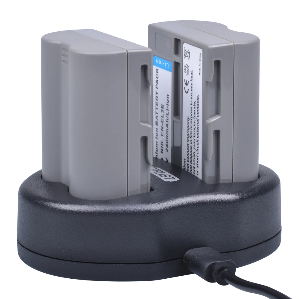EN-EL3e RU EL3e ENEL3e EN-EL3 USB двойное зарядное устройство для Nikon D90 D80 D300 D300s D700 D200 D70 D50 D70s D100