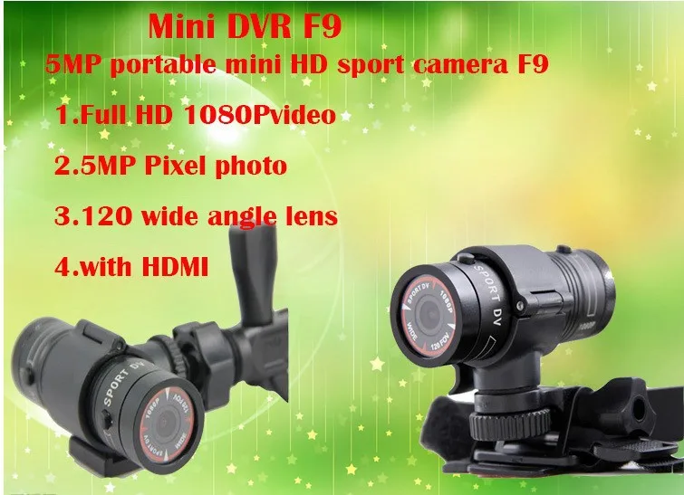 F9 Kamera Helm Aksi Olahraga Mini FULL HD 1080P, Casing Aluminium Helm  Olahraga Ekstrim DV DVR M500