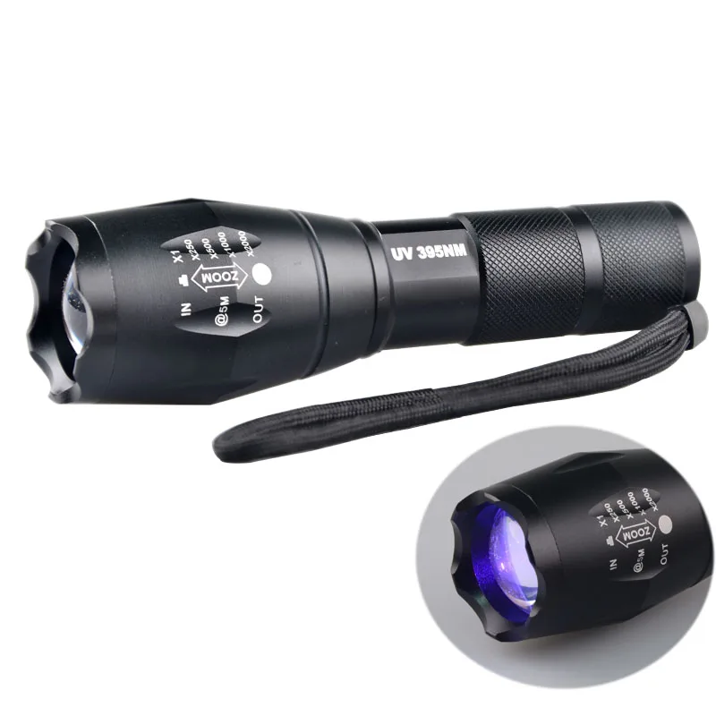 365nm UV Flashlight Ultra-Violet Blacklight LED 5W Zoom Inspection Lamp Torch 