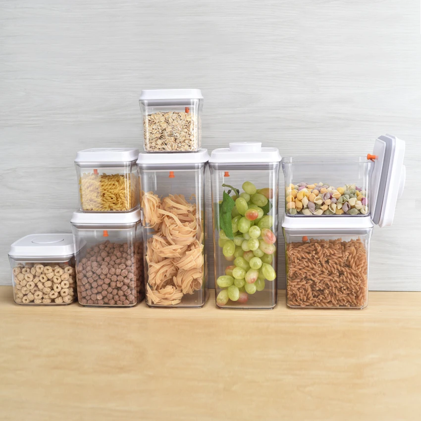 Ankou Pantry Kitchen Organizer Push Top Pop Up Container With Lids