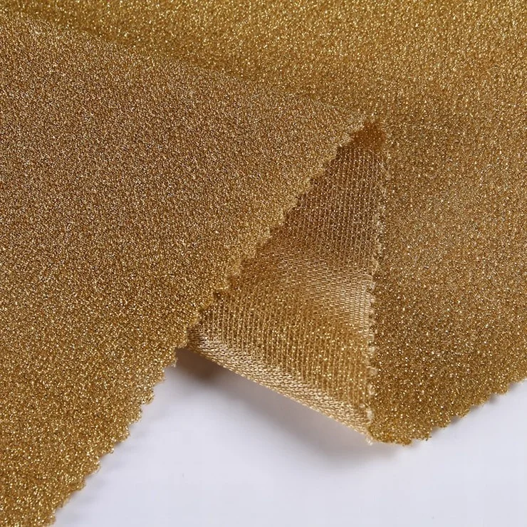 Newest Metallic Tinsel 100% Polyester Shiny Lurex Micro Soft Mesh Fabric for Women Garment