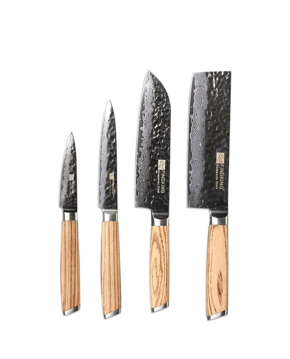 Source FINDKING 4pcs Zebra Handle Damascus Chef Knives Multi-function japanese Steel Kitchen Knife Set on m.alibaba.com