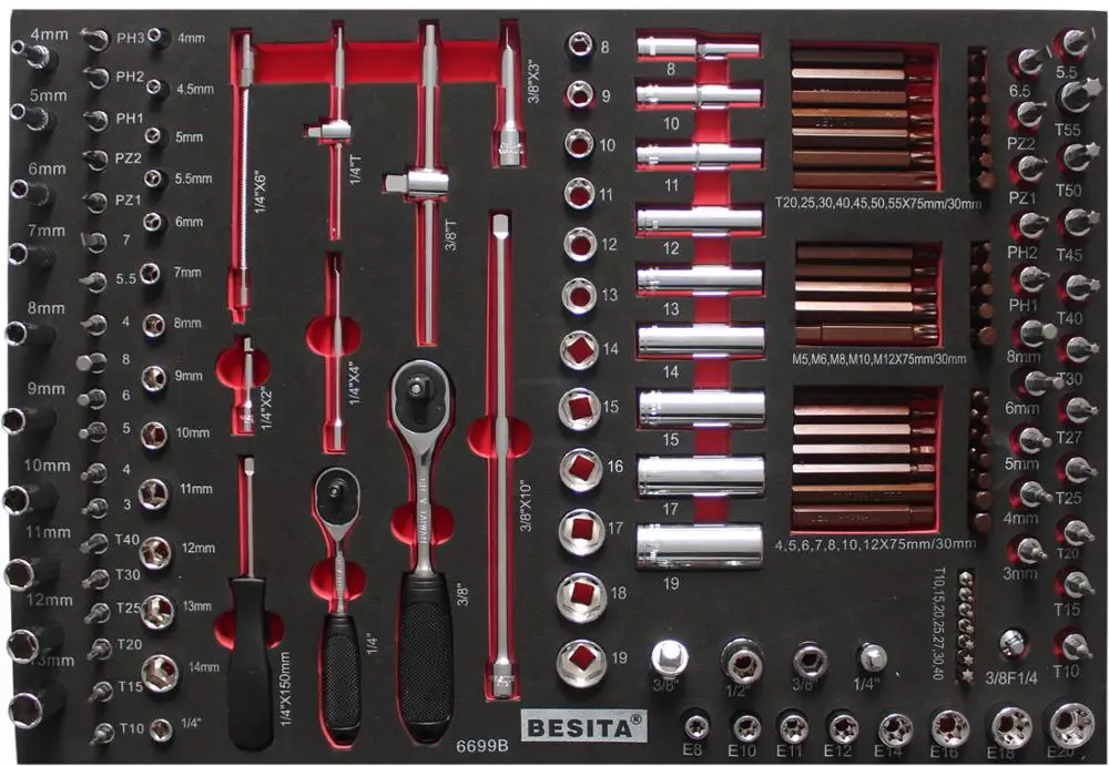 400pcs Bit Holder Workshop Tools Cabinet Trolley Tool Set Spark Plug Socket Car Tool Trolley Tray Set