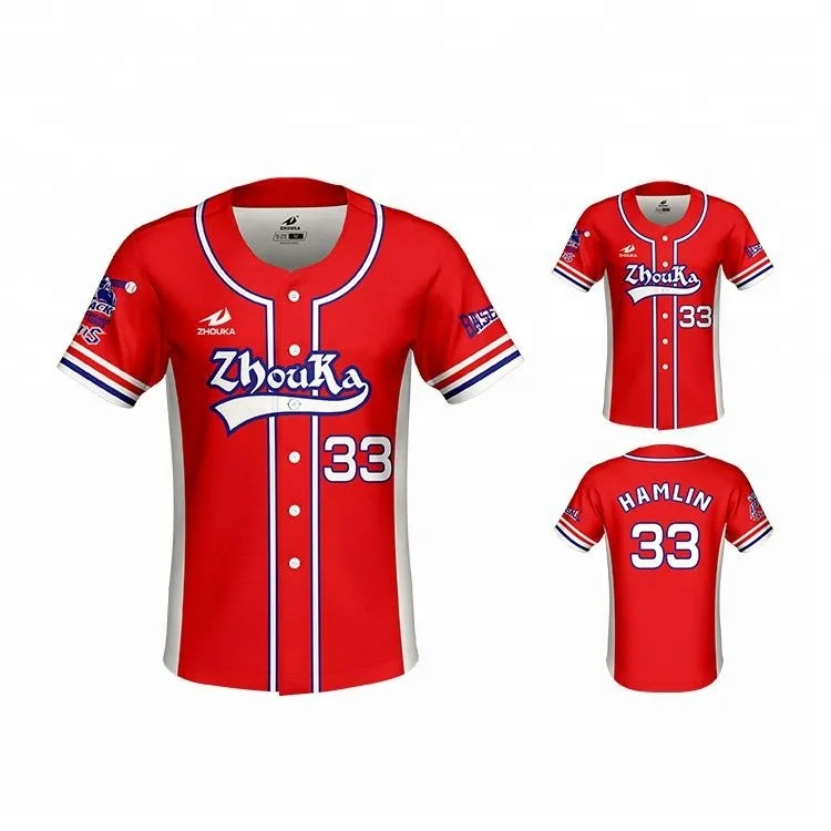 red sublimated baseball jerseys
