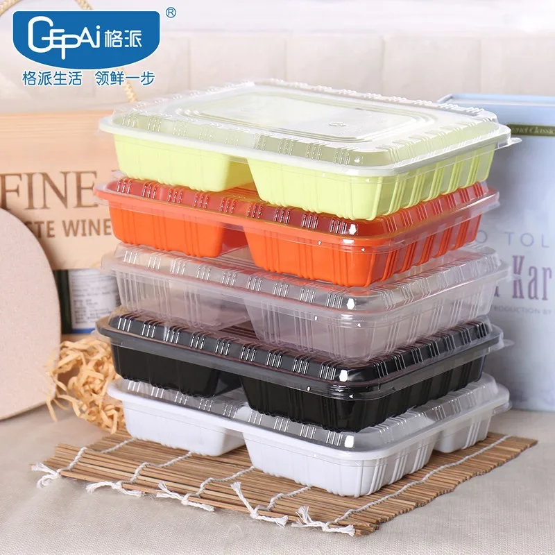 3 Compartment Rectangular Plastic Disposable Microwaveable Food Container Lids Freezer Safe Lunch Box Sushi Storage Take Away