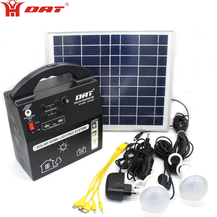 DAT ソーラーホーム蓄電器 AT-8207 AT-8207 DAT DC 12v Battery Solar Lighting System - 4 LED Bulbs