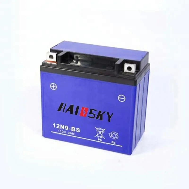 Haissky 12N9-BS wet charged mf battery 12v 9ah motorcycle battery for HONDA CG125