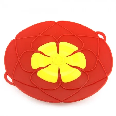 Безопасная силиконовая крышка для кастрюль кухонная 10 дюймов пролива горшка кипячения красного