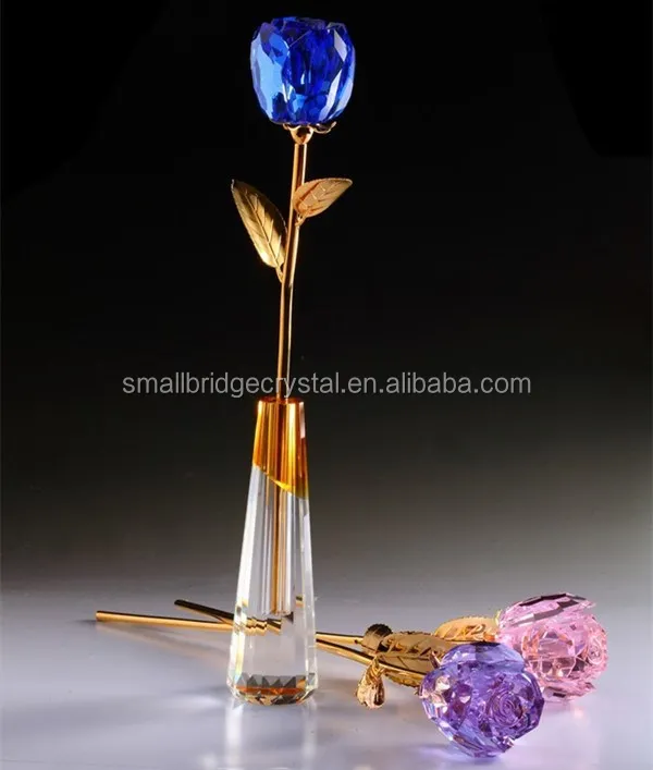 Beautiful crystal rose flower for Valentine's day gifts