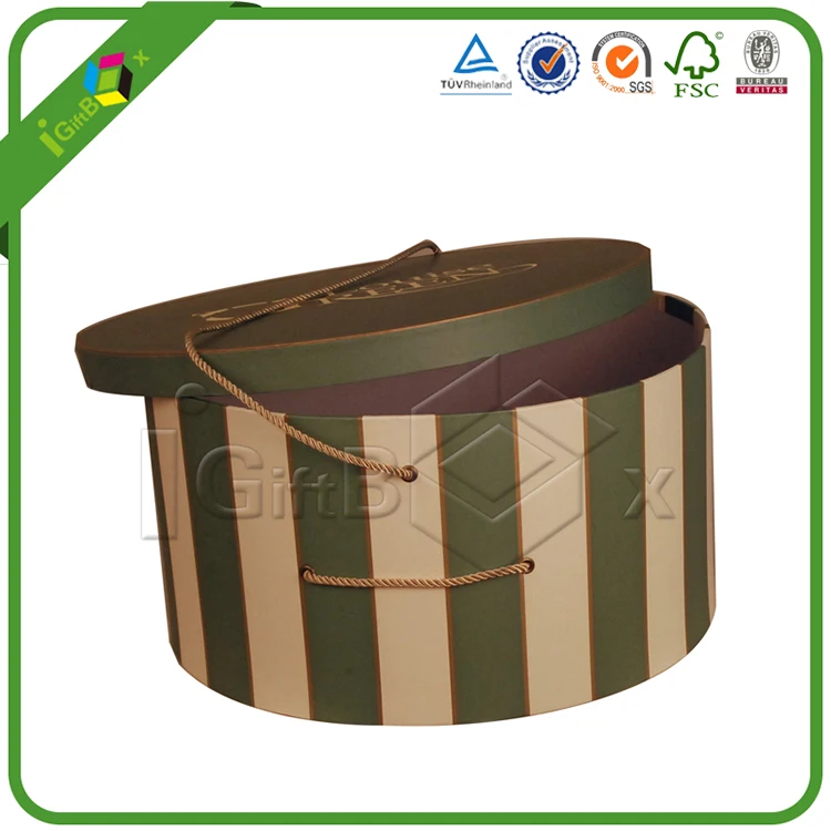 Antique Decorative Extra Large Round Cardboard Storage Cowboy Packaging Hat Boxes for Shipping Baseball  with Lids
