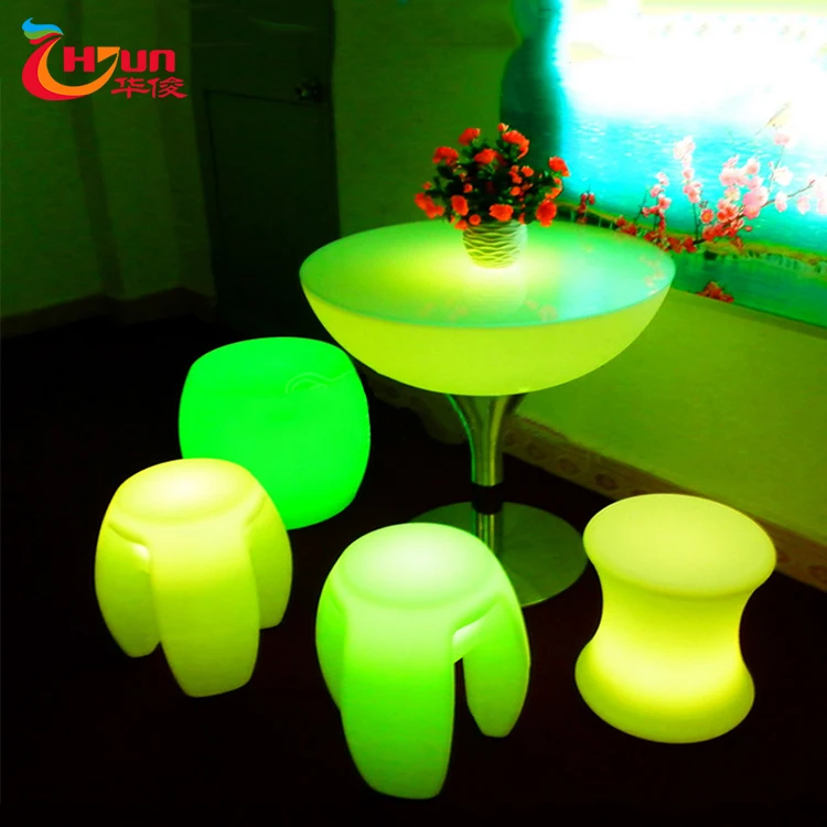 Перезаряжаемый круглый стул с подсветкой, яркий стул со светодиодной подсветкой, мебель с подсветкой