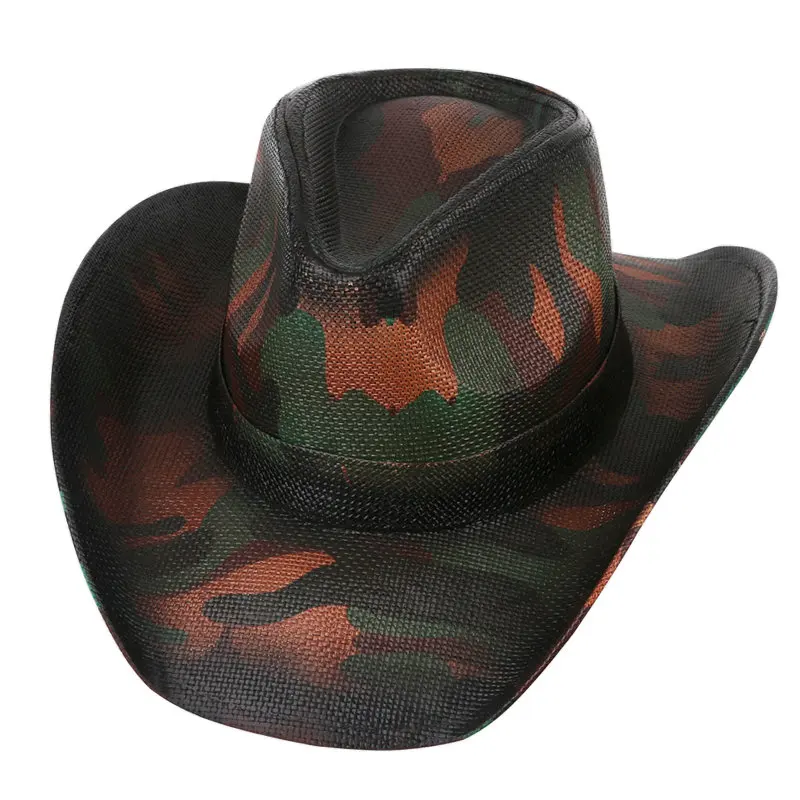 Binpure Western Cowboy Hat Classic Plaid Outdoor Wide Brim Hat for