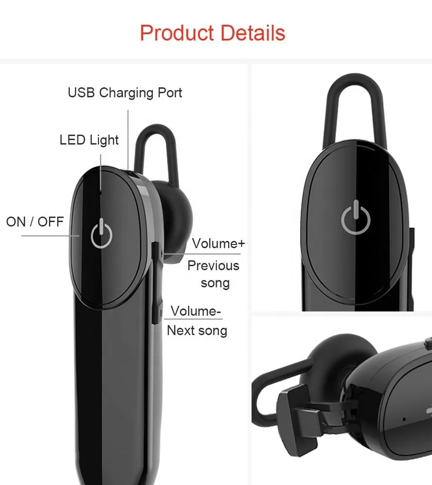 
 Беспроводные наушники Bt с дальностью передачи 10 м, 200 мАч, компактные бизнес-наушники для вождения автомобиля, гарнитура, наушники с микрофоном  