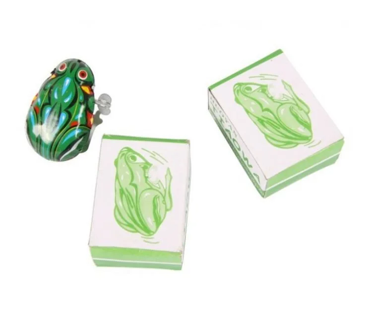 
 Высококачественные Детские Классические жестяные заводные игрушки, прыгающая лягушка, винтажная игрушка  