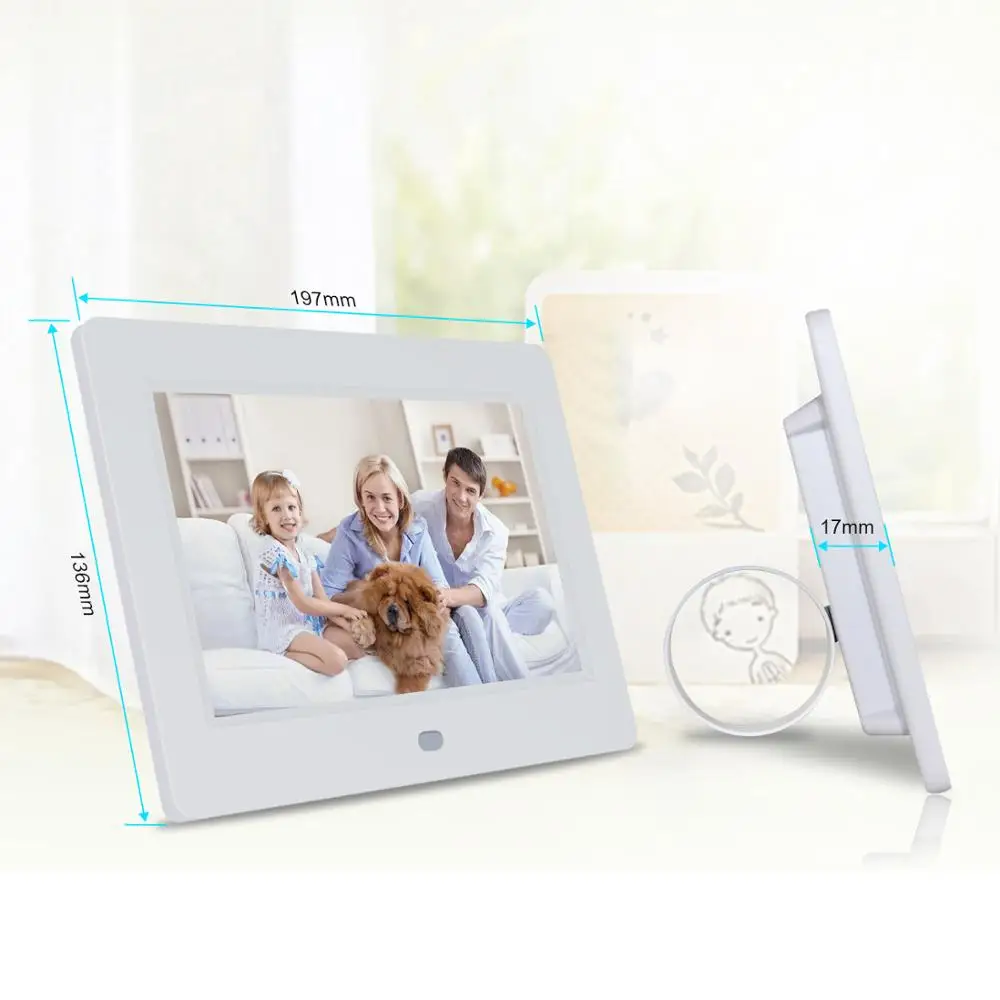 10-Inch Digital Photo Frame with Video Playback Clock MP3 Audio-Supports AVI MP4 Format Free Download Movies Acrylic Material