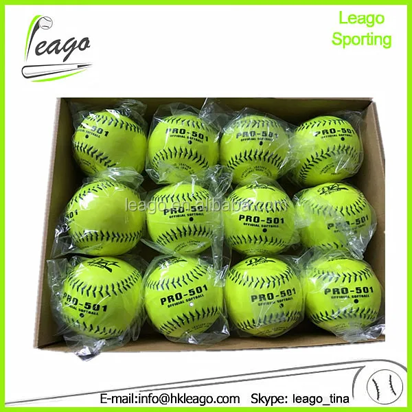 501 Yellow Softball,Softball 12 Inch With Blue Stitching Thread Buy