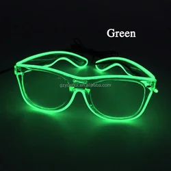 Мигающие светящиеся очки EL, модные светодиодные неоновые очки El Wire, очки для костюмированной вечеринки, для диджея, очки с прозрачной оправой для карнавала
