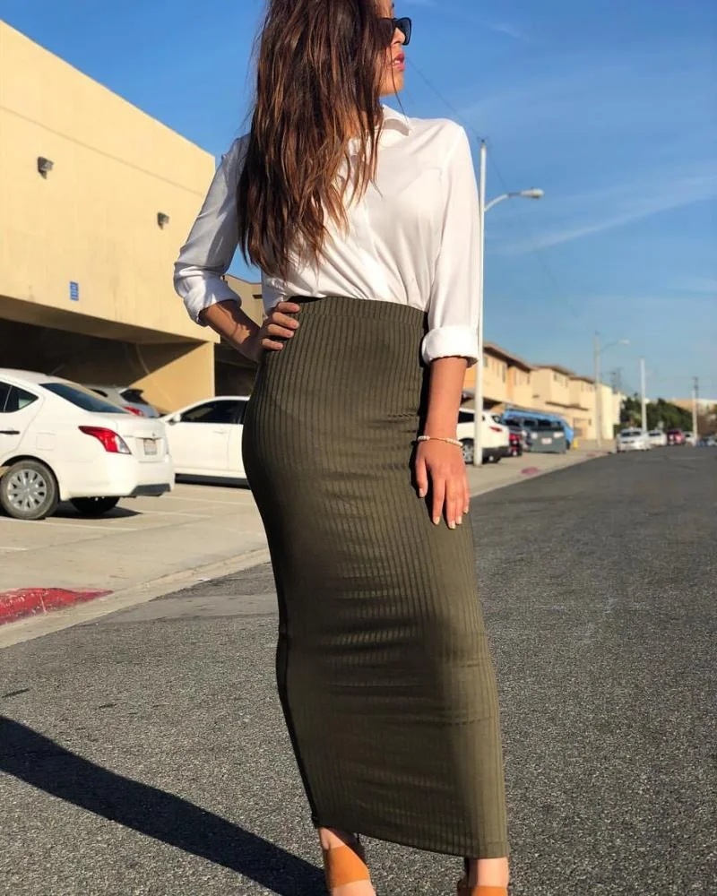 Pencil Skirt Women's Plus Size Maxi Skirts In Bulk Loriya Casual Long  Knit Half Skirts For Muslim Women Pencil Skirt Design Plus Size Feature  Muslim Abaya Dubai Dress