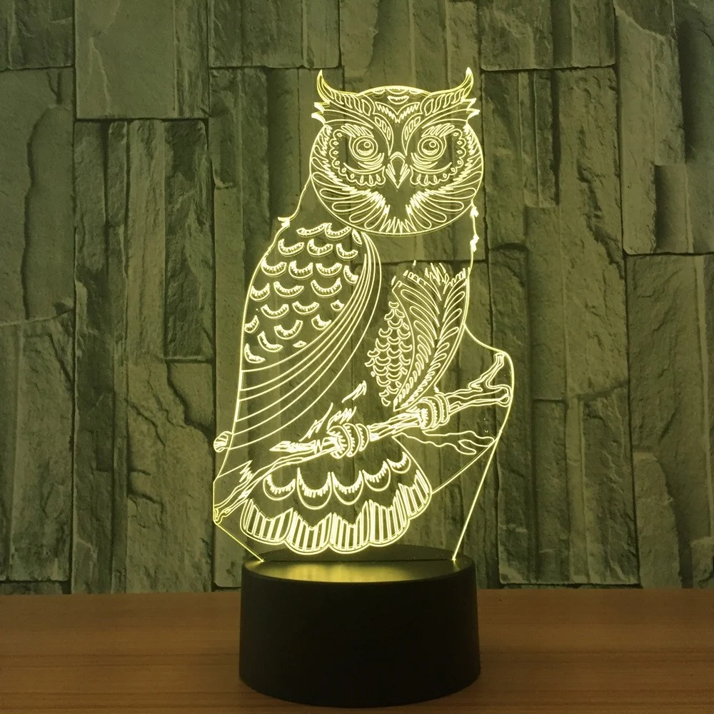 green owl lamp