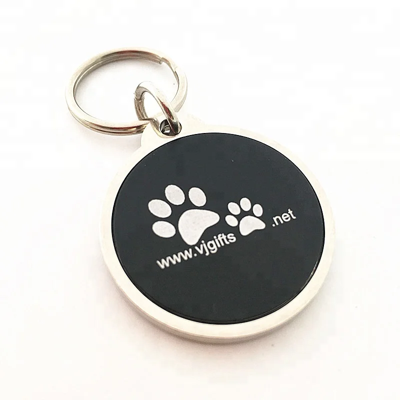 Горячая Распродажа, металлические эмалированные наклейки на заказ, идентификационные бирки для собак с qr-кодом и брелоком 15 мм