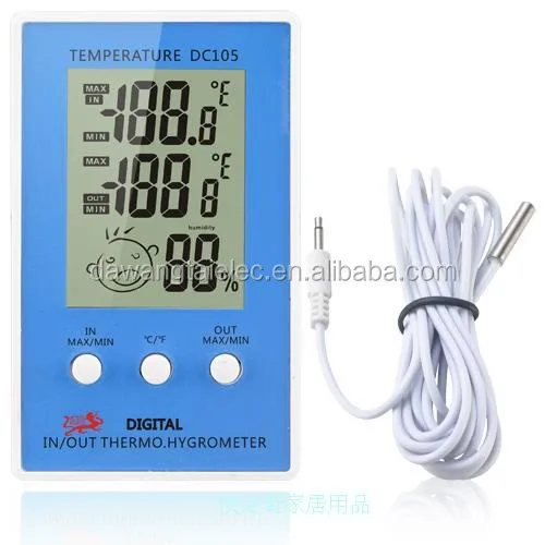 Outside & Inside Digital LCD Thermometer + Hygrometer With Min/Max Value