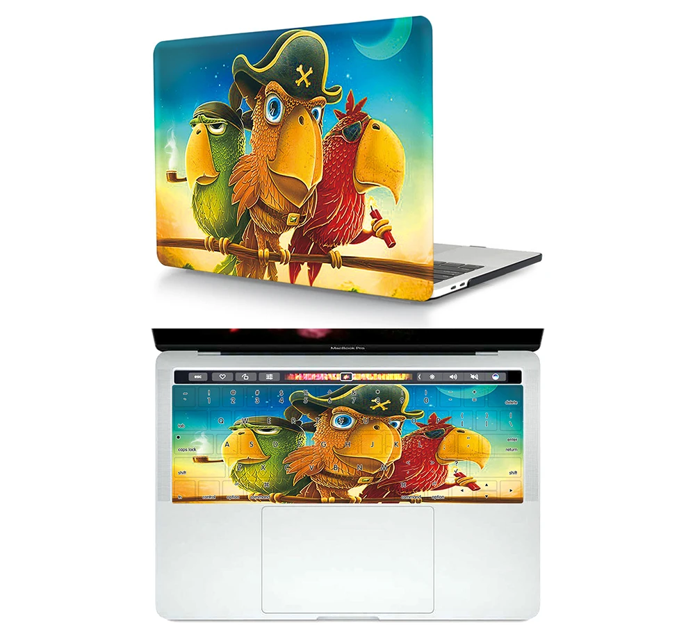 Жесткий пластиковый Чехол для клавиатуры 2 в 1 в картонной коробке с животным дизайном, защитный чехол для Macbook, 13 дюймов, чехол для ноутбука A2179 M1