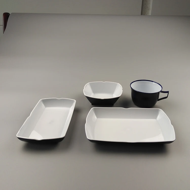 High Quality  Rotable Tableware for Airline Restaurant Square   Dinnerware Dinnerware Sets