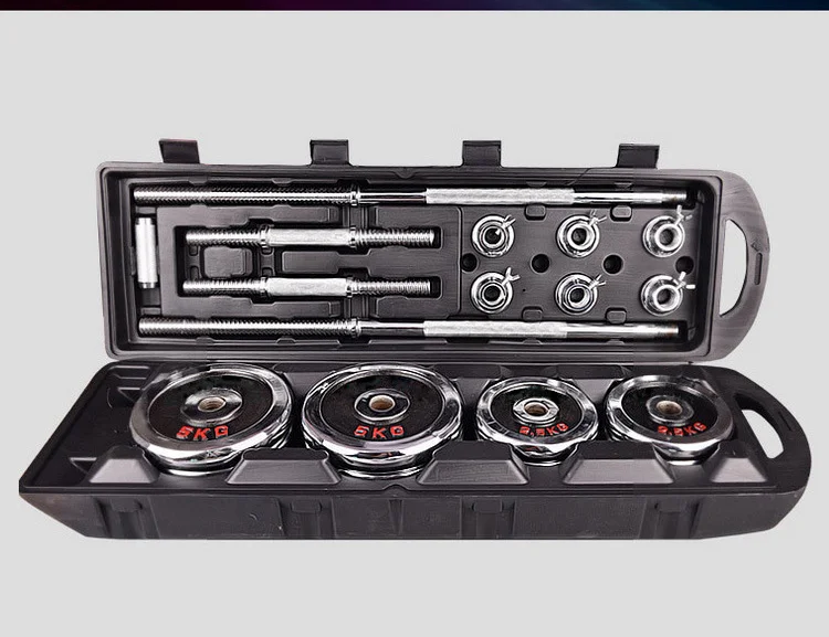 Adjustable Black Painted 50kg Custom Dumbbell and Barbell Set