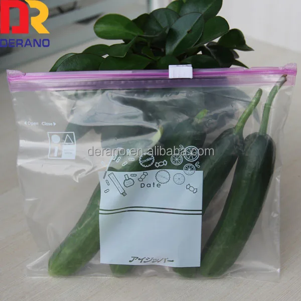 Индивидуальный многоразовый пакет для хранения фруктов LDPE Zip Slider/пластиковый пакет на молнии
