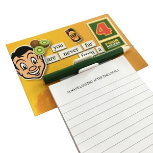 A5 A6 Notepads Custom logo Printed Fridge Magnetic Memo Note Clips Magnets Shopping List With Pen Metal Clip