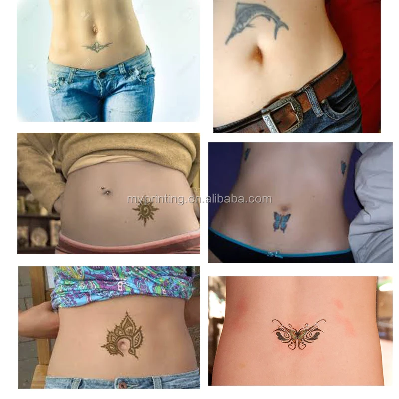 Custom Printed Female Sexy Belly Button Tattoos - Buy Star Tattoo,Tatto  Sticker,Custom Tatto Product on 