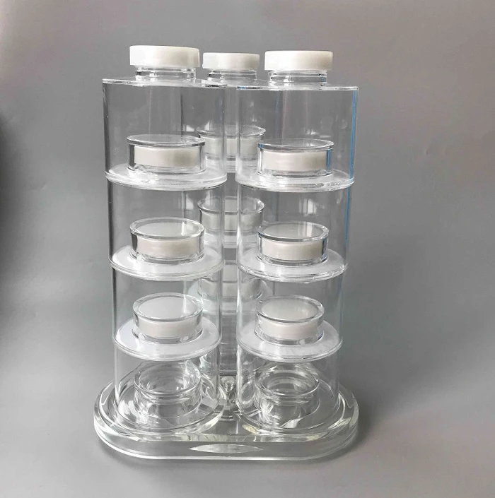 Food Grade Acrylic Stackable and Rotatable Multi-layer Spice Jar