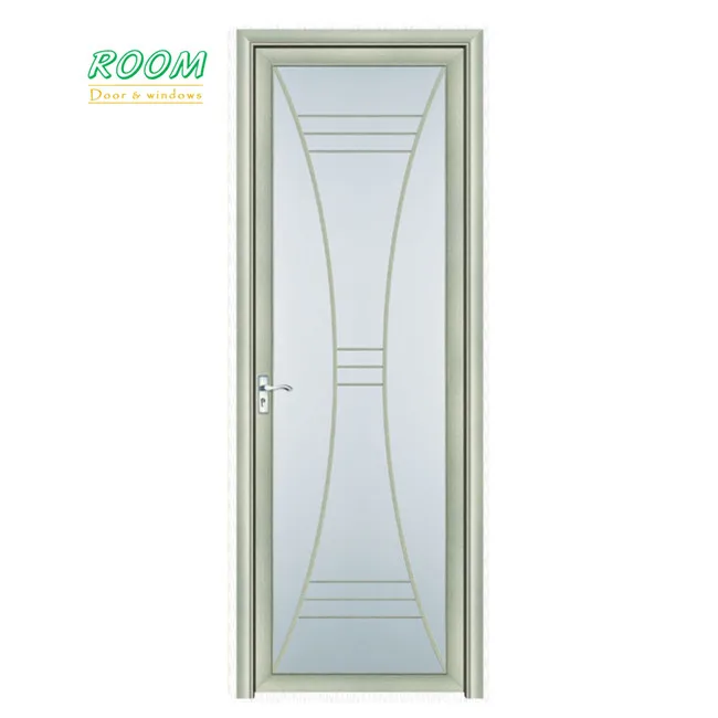 Cheap Price Latest Model Aluminium Frame Frosted Glass Waterproof Bathroom Door