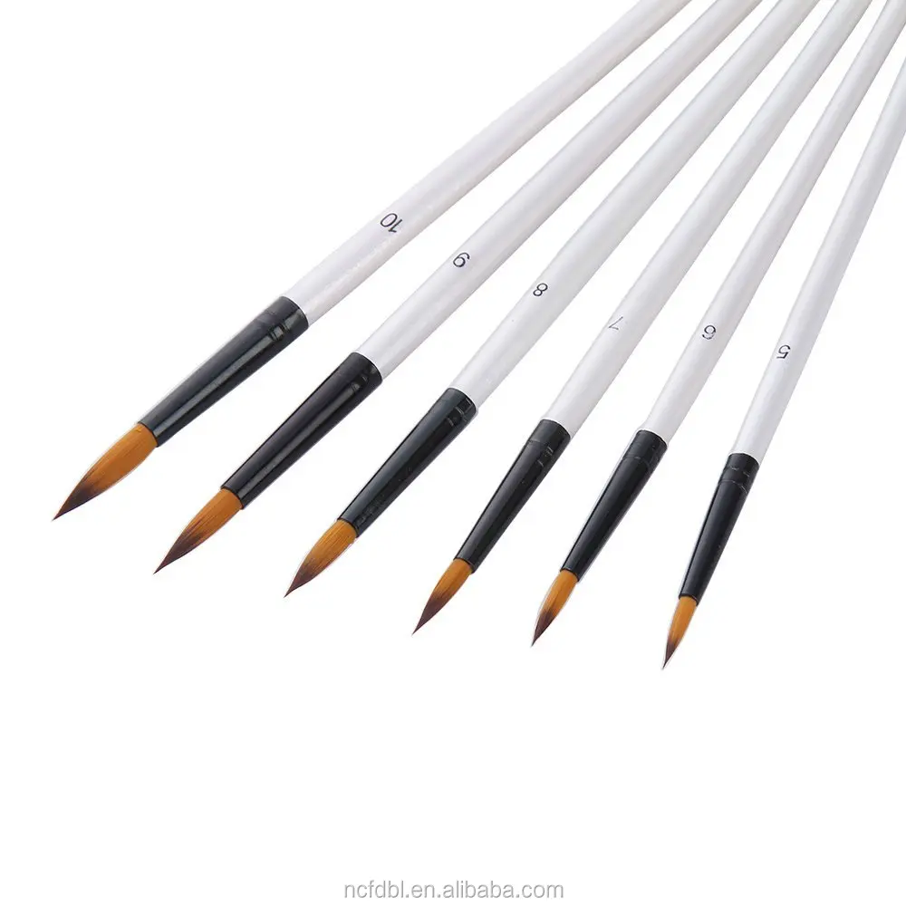 High Quality 12 Pieces Artist Fine Paint Brush Round for Acrylic Watercolor Oil Painting Student