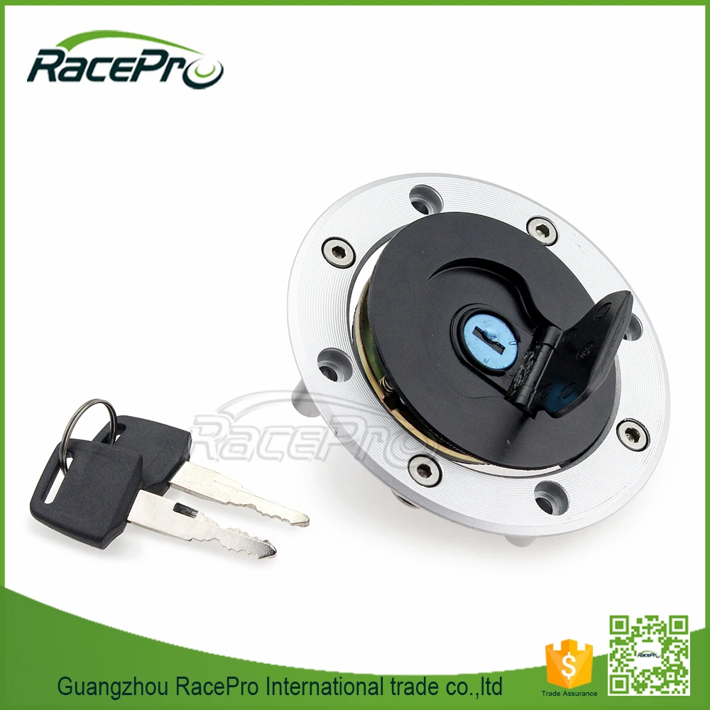 Motorcycle Gas Fuel Tank Cover Keys for Kawasaki ZXR750 ZR250 BALIUS Ninja ZX7R ZX9R Black & Chrome Lightweight 6061-T6 Aluminum