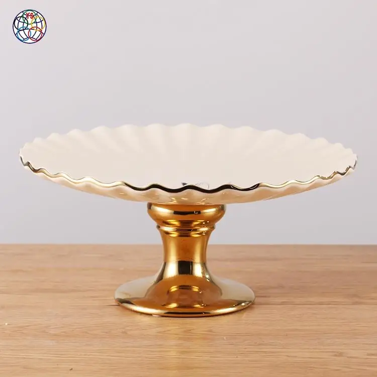 Exquisitely Made Cream and Gold High Quality Cheap Porcelain Standard Plate Size Wholesale Dinner Plates
