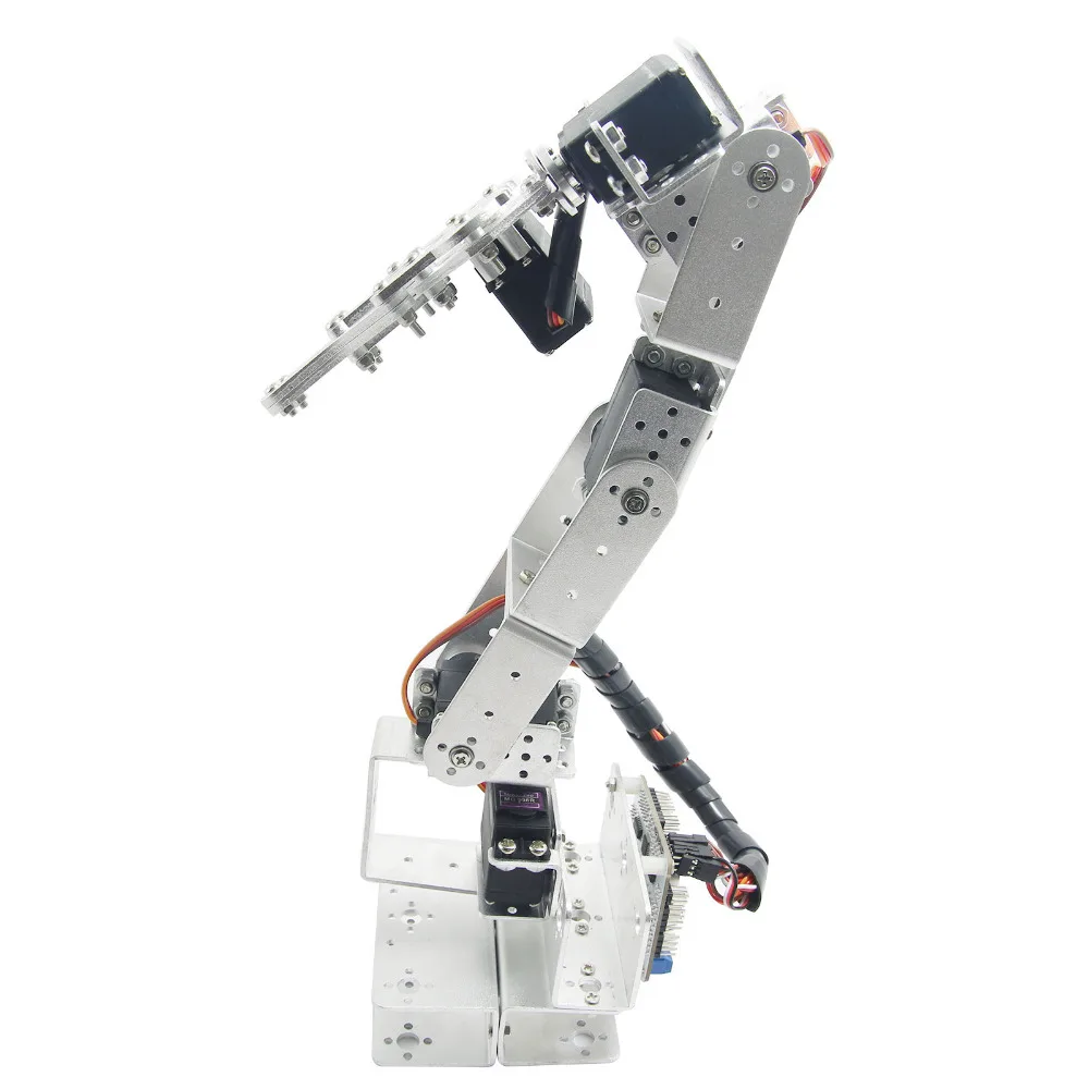 Robotic Arm 6DOF Mechanical Clamp Mount Robot Aluminium Kit Silver For Arduino 
