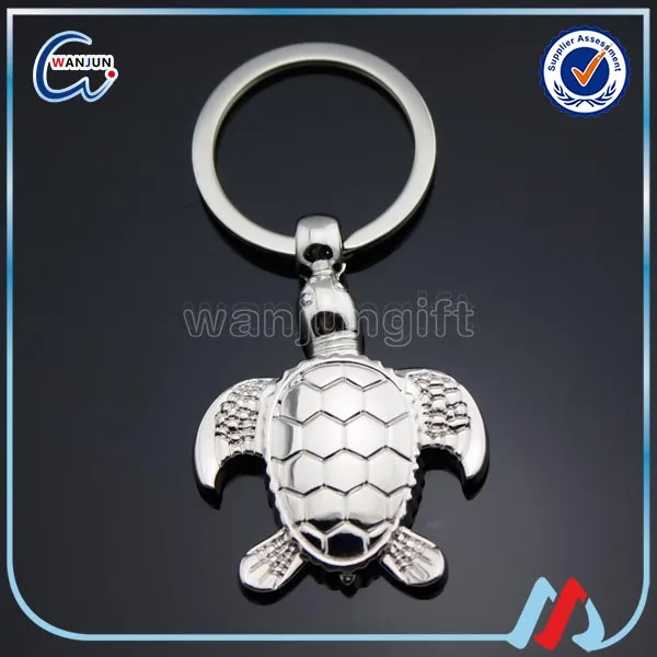 Metal 3d Tortoise Animal Shaped Keychain Factory Direct Live Animal Keychain