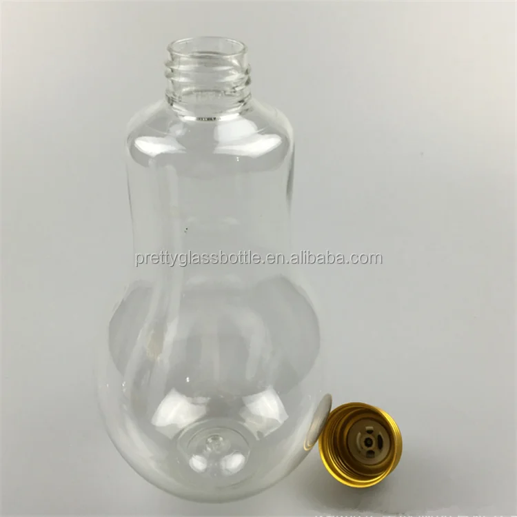 Mini Light Bulb Shaped Glass Kombucha Bottles 50ml 200ml 500ml Fancy Design Screw Cap for Carbonated Drinks Fresh Fruit Juices