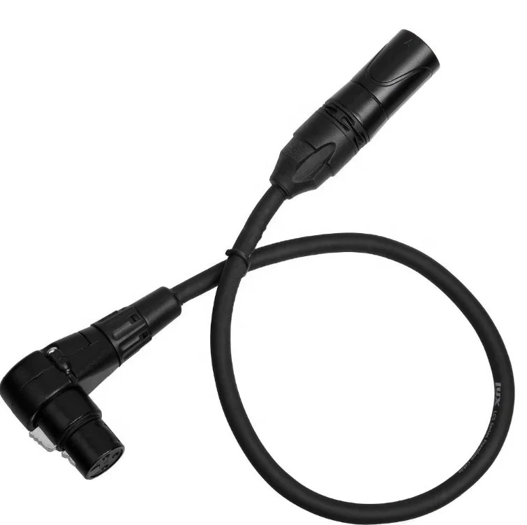 Hankpower Right Angle 3pin DMX Cable Microphone Extension Cable Xlr 90 Degree Extension Cable
