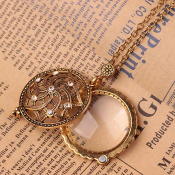 SWTR1611 Vintage hollowed-out magnifying glass necklace,women necklace jewelry