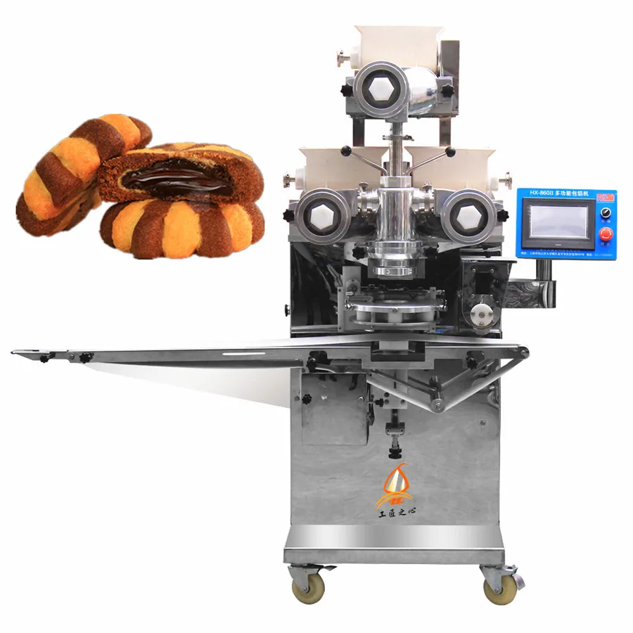 Three Color Cookies Encrusting Machine Snacks Food with Filling Machine