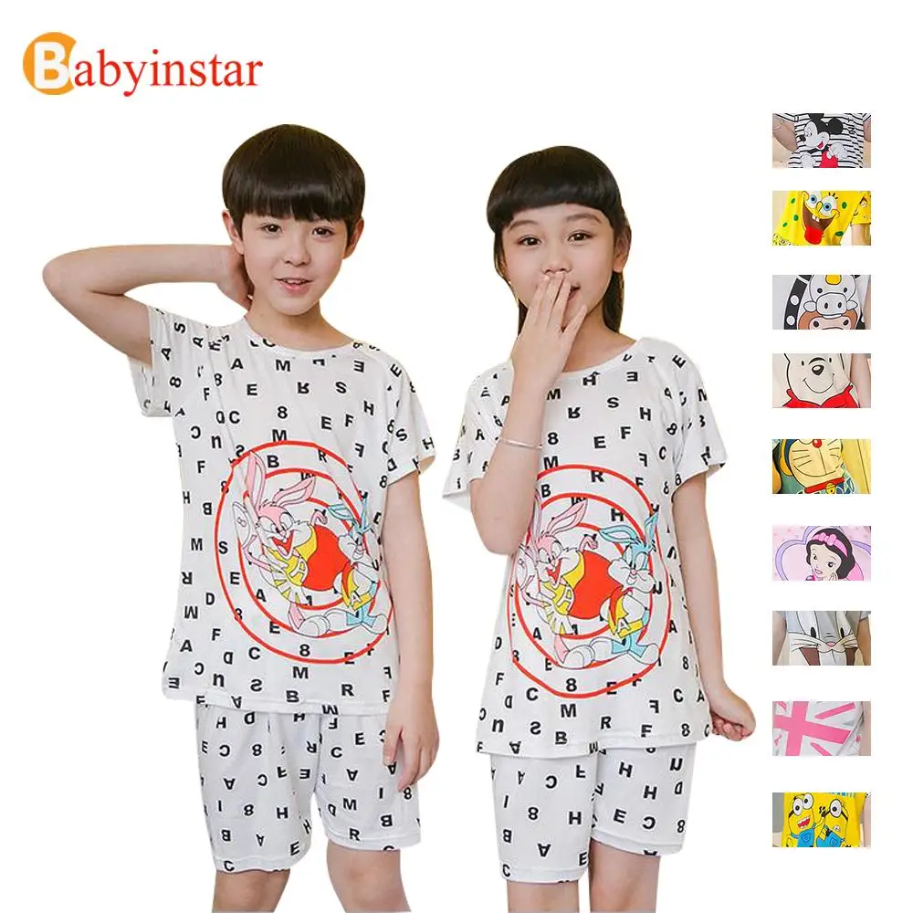 New Design Baby Boys Pajama Sets 2 pcs Cartoon Pattern Sleepwear Sets For Homewear Kids Girls
